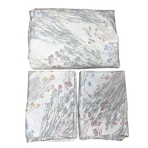 Marimekko Dan River Sheet Set King Flat 1986 Wildflower Meadow Grass Vtg Bedding